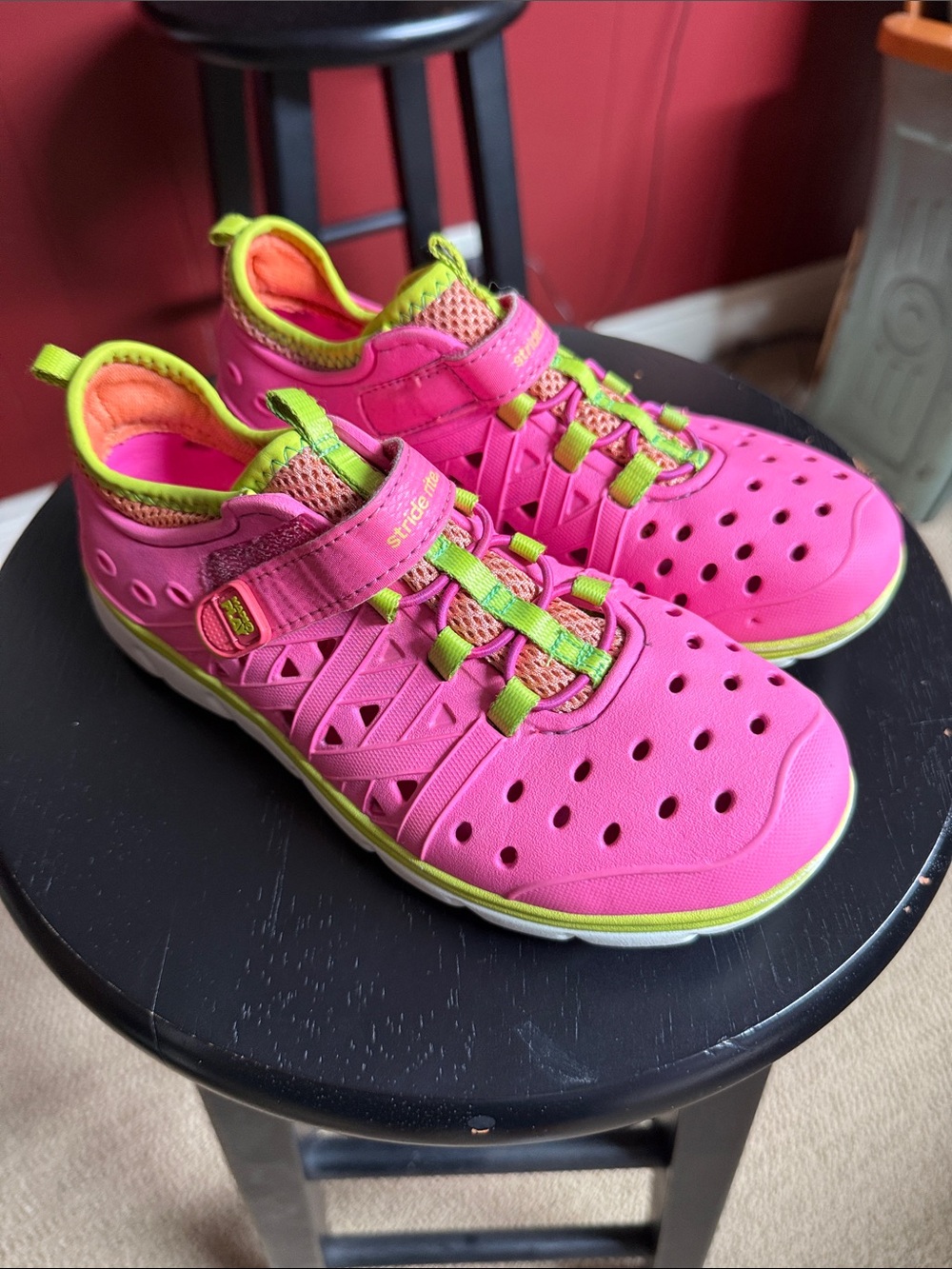 Stride Rite Kids' Pink and Neon Green Water Shoes